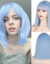 Heat Resistant Natural Hair Long Straight Wig With Bangs