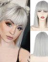 Heat Resistant Natural Hair Long Straight Wig With Bangs