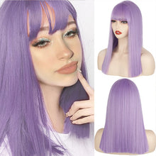 Load image into Gallery viewer, Heat Resistant Natural Hair Long Straight Wig With Bangs
