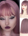 Heat Resistant Natural Hair Long Straight Wig With Bangs