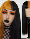 Heat Resistant Natural Hair Long Straight Wig With Bangs