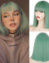 Heat Resistant Natural Hair Long Straight Wig With Bangs