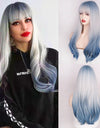 Heat Resistant Natural Hair Long Straight Wig With Bangs