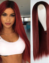 Heat Resistant Natural Hair Long Straight Wig With Bangs