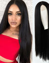 Heat Resistant Natural Hair Long Straight Wig With Bangs