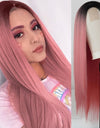 Heat Resistant Natural Hair Long Straight Wig With Bangs