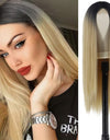 Heat Resistant Natural Hair Long Straight Wig With Bangs
