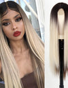 Heat Resistant Natural Hair Long Straight Wig With Bangs
