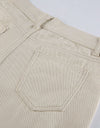 Beige Hollow Ripped Jeans