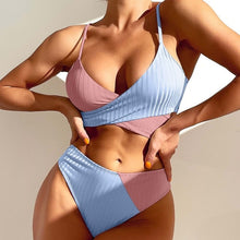 Load image into Gallery viewer, High Waist Bikini Push Up Bathing Suit
