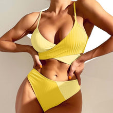 Carica l&#39;immagine nel visualizzatore di Gallery, High Waist Bikini Push Up Bathing Suit
