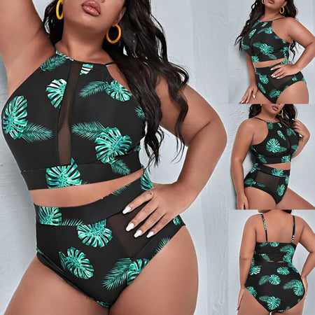 Plus Size Bowknot High Waist Brazilian Bikini Set