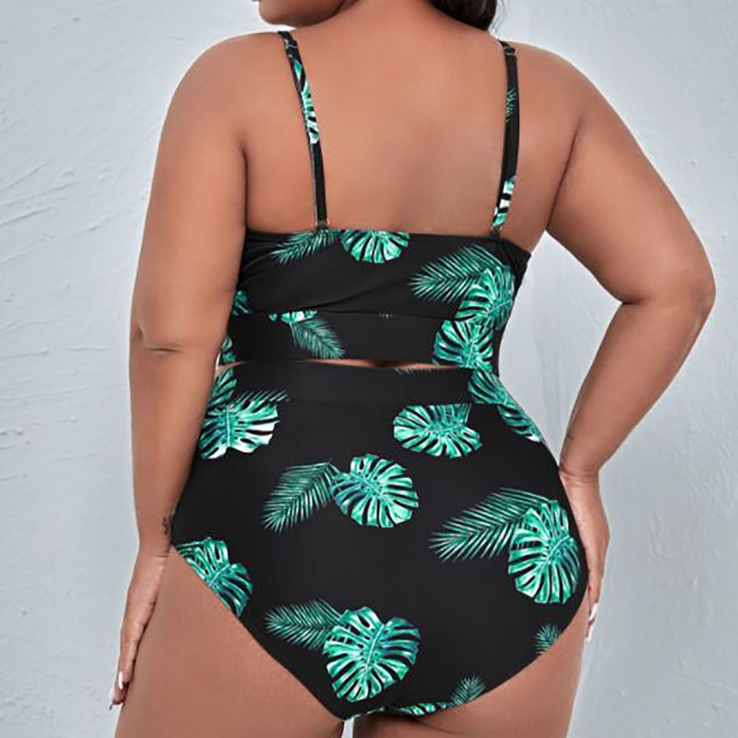 Plus Size Bowknot High Waist Brazilian Bikini Set