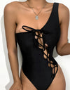 Hollow One-piece Swimsuit Cross Bandage Bikini