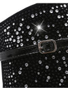 Black Buckle Open High Heel Shoes