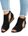 Flat Wedge PVC Buckle metal Ankle strap shoes