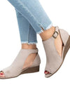 Flat Wedge PVC Buckle metal Ankle strap shoes
