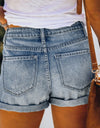 High Waist Casual Zipper Shorts