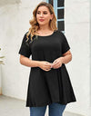 Plus Size Short Sleeve Tunic Blouse