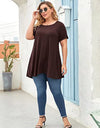 Plus Size Short Sleeve Tunic Blouse