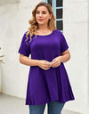 Plus Size Short Sleeve Tunic Blouse