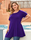 Plus Size Short Sleeve Tunic Blouse