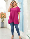 Plus Size Short Sleeve Tunic Blouse