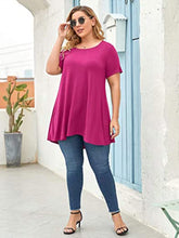 Load image into Gallery viewer, Plus Size Short Sleeve Tunic Blouse
