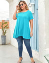 Plus Size Short Sleeve Tunic Blouse
