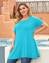 Plus Size Short Sleeve Tunic Blouse