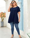 Plus Size Short Sleeve Tunic Blouse