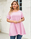 Plus Size Short Sleeve Tunic Blouse