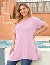 Plus Size Short Sleeve Tunic Blouse