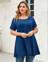 Plus Size Short Sleeve Tunic Blouse