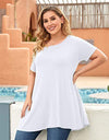 Plus Size Short Sleeve Tunic Blouse