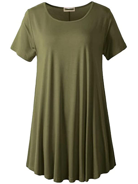 Plus Size Short Sleeve Tunic Blouse