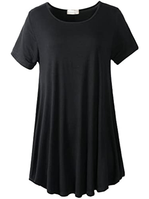Plus Size Short Sleeve Tunic Blouse