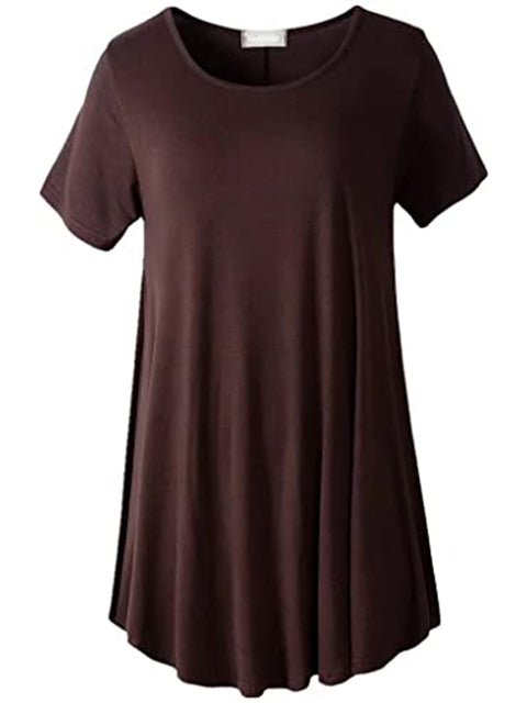 Plus Size Short Sleeve Tunic Blouse