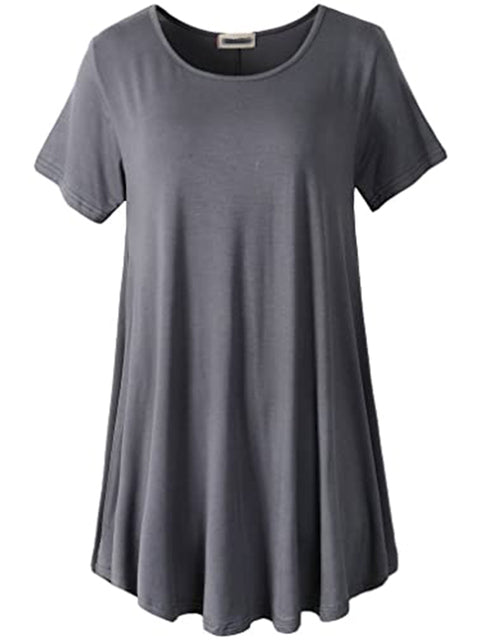 Plus Size Short Sleeve Tunic Blouse
