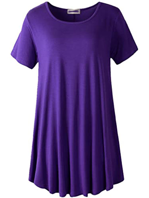 Plus Size Short Sleeve Tunic Blouse