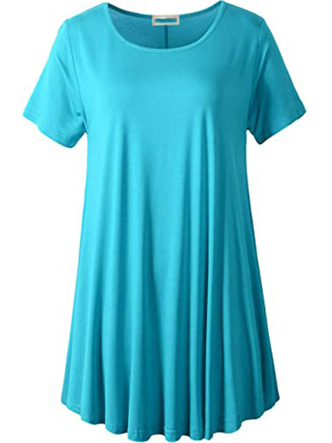 Plus Size Short Sleeve Tunic Blouse