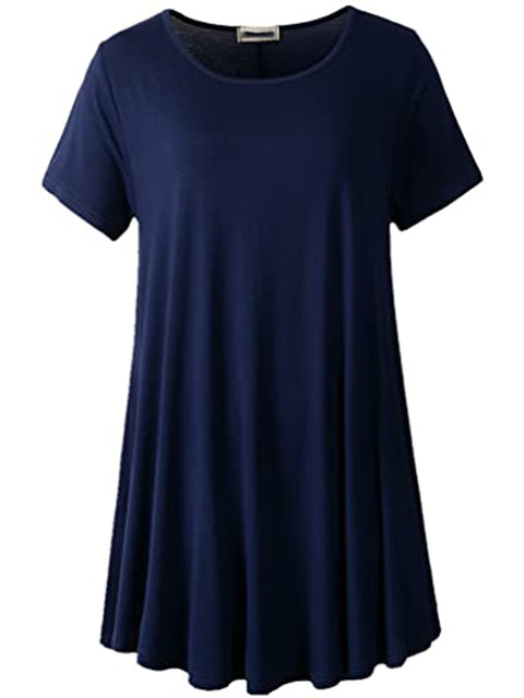 Plus Size Short Sleeve Tunic Blouse