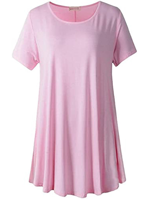 Plus Size Short Sleeve Tunic Blouse