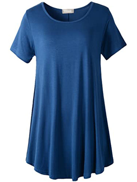 Plus Size Short Sleeve Tunic Blouse