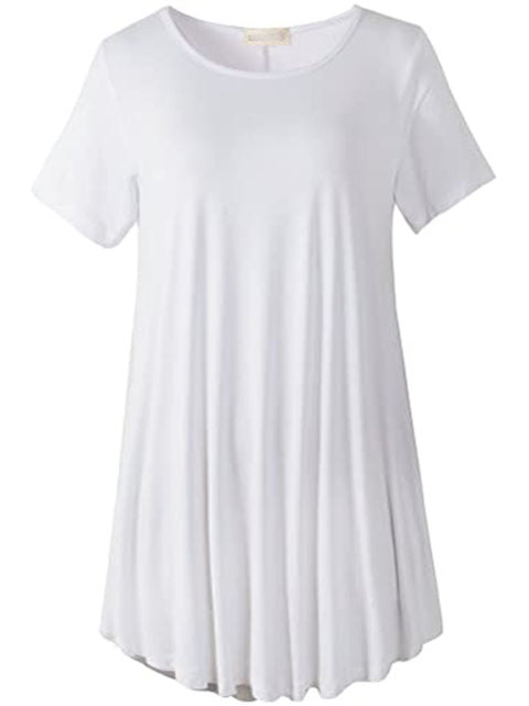 Plus Size Short Sleeve Tunic Blouse