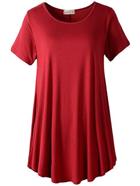 Plus Size Short Sleeve Tunic Blouse