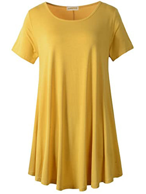 Plus Size Short Sleeve Tunic Blouse