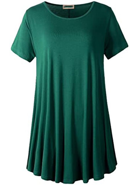 Plus Size Short Sleeve Tunic Blouse