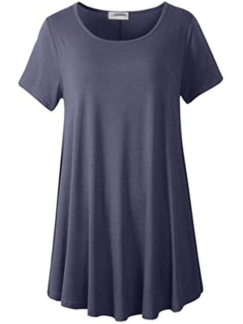 Plus Size Short Sleeve Tunic Blouse
