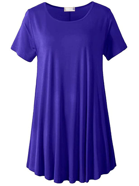 Plus Size Short Sleeve Tunic Blouse